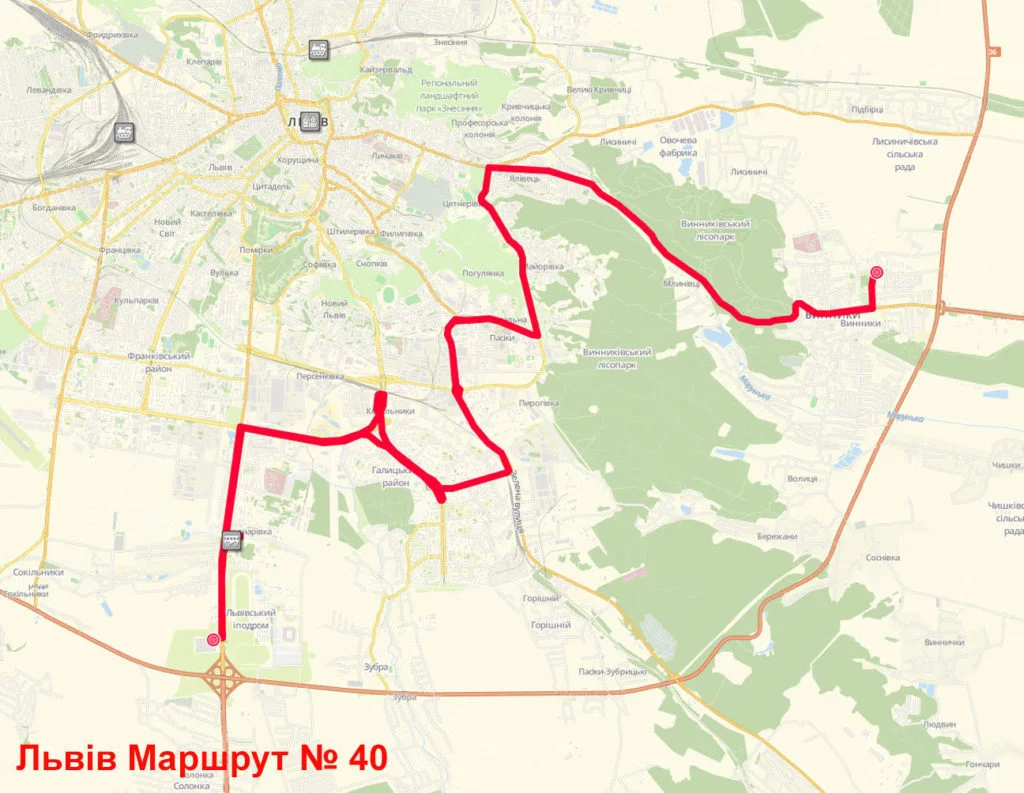 40 маршрутка Львів маршрут